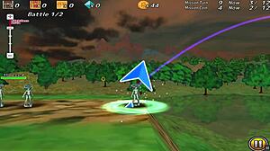 Flying princess engages in interbreed pornplay hentai game with blue-haired slut conquering the world.