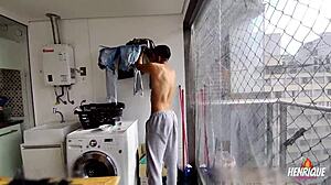 Magrelo Dotado BENT OVER FUCKING the Spanish Twink's ASS in Gangbang