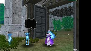 Flying princess engages in interbreed pornplay hentai game with blue-haired slut conquering the world.