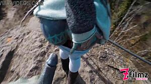 Caught During Wild Public Sex On A Ruin - POV Tattoo Couple Split Tongue Blowjob - Punk Goth