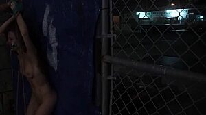 The Russian teen endures rough outdoor domination