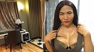 Ladyboy Bowie Enjoys Solo Masturbation Session