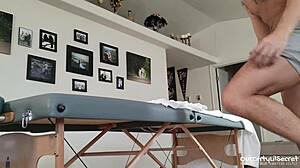 Girlfriend's POV Cumshot During Homemade Massage Session