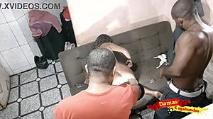 behind the cameras, brunette babe gets her ass and pussy explored