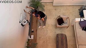 Two hot latinas kissing and fingering pussies on vacation?