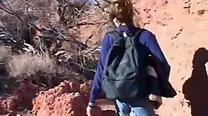 outdoor teen little april fingers herself in wild solo session