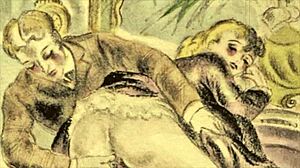 Vintage Illustration of Erotic Comic Cartoon Anime Hentai