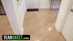 Provocative teen bounces on stepbros dick