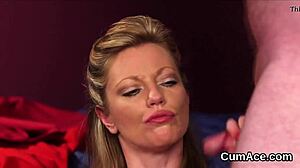 Spicy Peach Swallows Cumshot