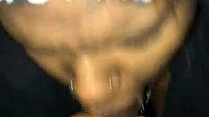 Ebony Babe Gives Sloppy Deepthroat with Skill