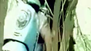 Hidden camera view of young couple interacting