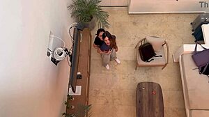 Two hot latinas kissing and fingering pussies on vacation?