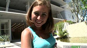 Povlife Teen 18+ Riley Reed Sucks Big Cock In Shaved Brunette Blowjob Sex