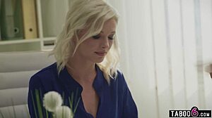 Zazie Skymm, hot European HR secretary, pisses herself at work and loves the hardcore blowjob fucking!