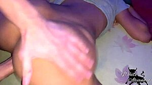 Ebony Babe Bent Over in Doggy Style, Pussy Bursting from Hard Fucking, Ass Worshiped, Natural Tits Bouncing