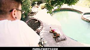 Young hot petite blonde teen step sister and brother fool around with bree mitchell and dane cross