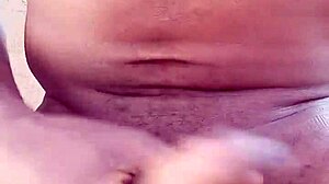 Amateur stroking big black cock outdoor handjob