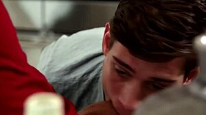 Dude, this gay hottie just got facialized hard! 😜