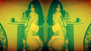 Gia Baker Tattooed Brunette Teen Explores Body With Dildo And Teases Petite Tits