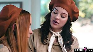 Watch Khloe and Maddy lick each other's pussies?