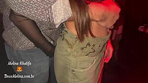 mel khalifa goes almost naked to the club and grabs everyone's attention