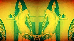 Gia Baker Tattooed Brunette Teen Explores Body With Dildo And Teases Petite Tits