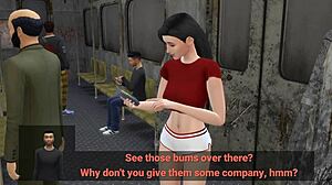 Swinger Wife Intensely Pleasures Homeless Man in Subway - Ddsims