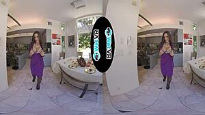 Watch april valentino tease and fuck on pool table in vr porn with big cock blowjob and cum in mouth!