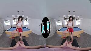 Watch april valentino tease and fuck on pool table in vr porn with big cock blowjob and cum in mouth!