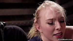 blonde trainee sucks and fucks huge cock in rough session