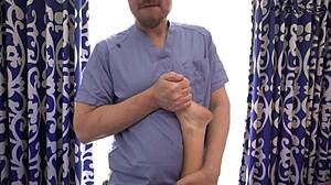 Amanda's relaxing massage session with some gentle licking and attention to her mature body.