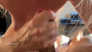 My stepsister shows her body and sucks my dick while parents are out!