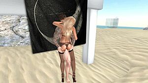 In Second Life, he FUCKS a blonde SLUT, bending her over for ANAL and BLOWJOB