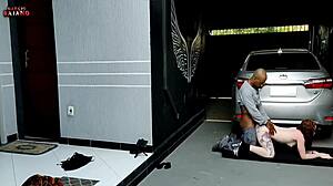 wife surprises husband with sensual outfit