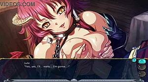 Kyonyuu fantasy Shamsiel teases and titty fucks in anime hentai scene