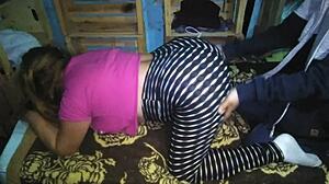 Latina Milf Bent Over In Thong And Panties For Amateur Massage And Doggystyle