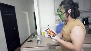 Latina milfs arrive at birthday party in lingerie for homemade threesome sex