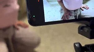 Young girl tries her first porno sucking deep