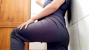 mature ebony milf fucks at office while boss away