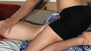 stepsister bent over for doggystyle sex and creampie surprise