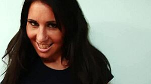 hot brunette teen stuffs pussy with pink dildo