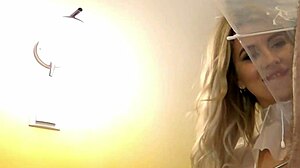 Blonde Femdom Teases Big Cock in See-Through Outfit