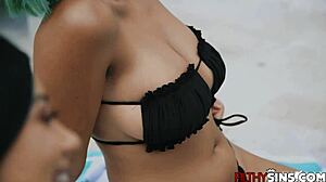 Hey, stepsisters Xxlayna Marie and Roxie Sinner dive into hot sixty-nine action indoors!