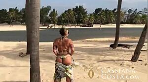 i enjoy hot threesome on beach with friend