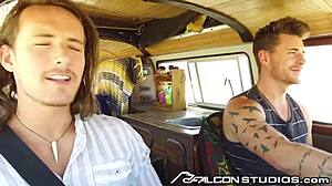 Friends Grab Twink for Rough Car Spit Roast - FalconStudios