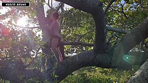 The sexy girl offers herself to the big guy