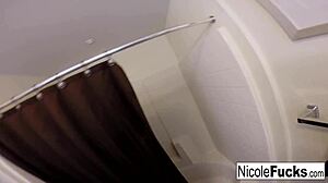 Nicole Aniston Receives Raw Blowjob and Hardcore Fucking in the Shower with Cumshot