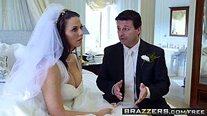 Brazzers showcases Simony Diamond's big butt on wedding day.