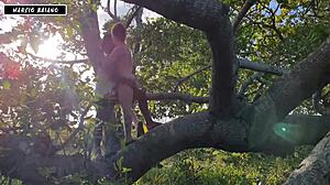 The sexy girl offers herself to the big guy