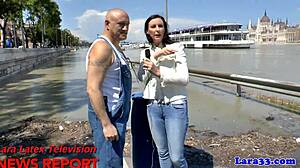 Stockinged brit cougar doggystyled after bj